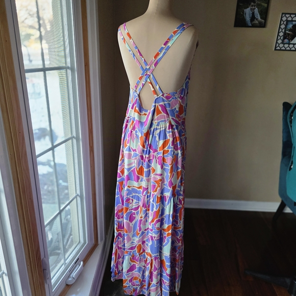 FRNCH Amande Colorful Floral Tiered Maxi Dress Size S - Picture 4 of 8